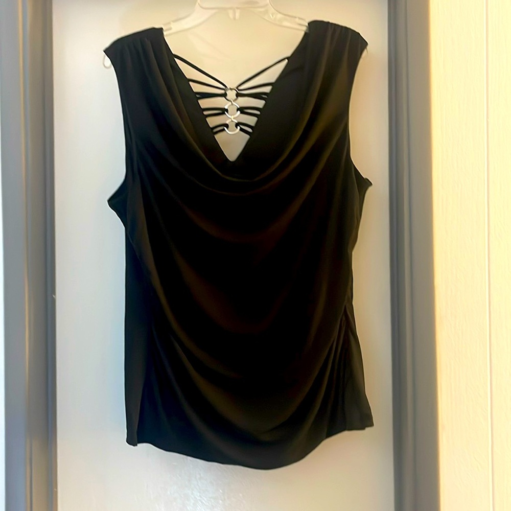Cute black shirt with crisscross back